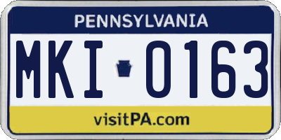 PA license plate MKI0163