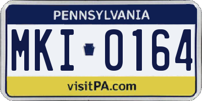 PA license plate MKI0164