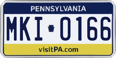 PA license plate MKI0166
