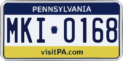 PA license plate MKI0168