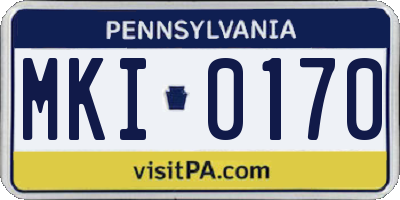 PA license plate MKI0170