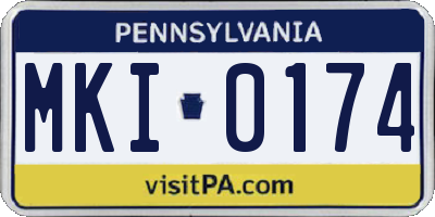 PA license plate MKI0174