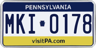 PA license plate MKI0178