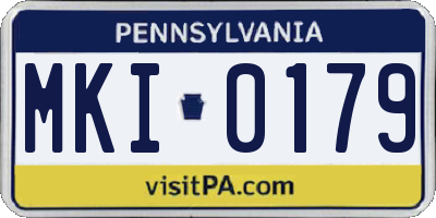 PA license plate MKI0179
