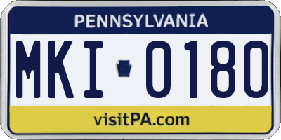 PA license plate MKI0180