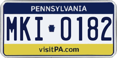 PA license plate MKI0182