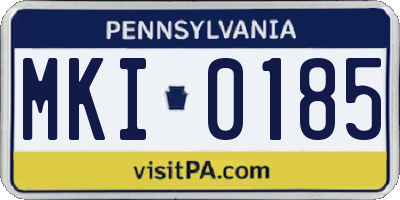PA license plate MKI0185