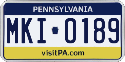 PA license plate MKI0189