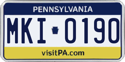 PA license plate MKI0190