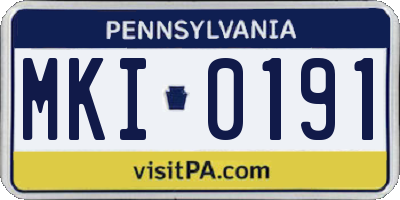 PA license plate MKI0191