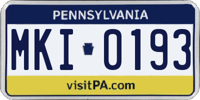 PA license plate MKI0193