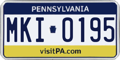 PA license plate MKI0195