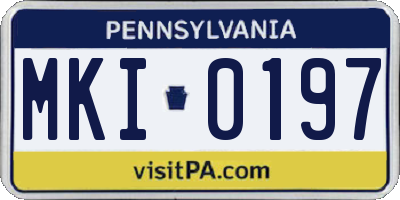 PA license plate MKI0197