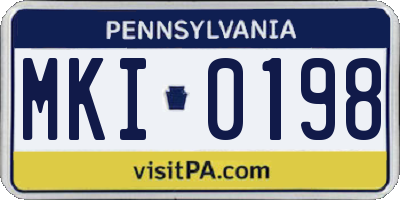 PA license plate MKI0198