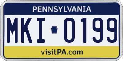 PA license plate MKI0199