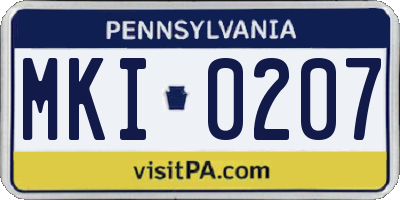 PA license plate MKI0207
