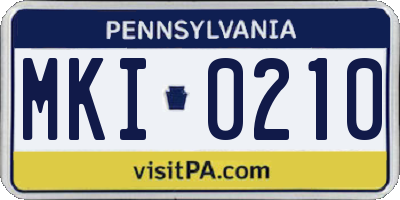 PA license plate MKI0210
