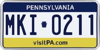 PA license plate MKI0211