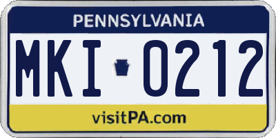 PA license plate MKI0212