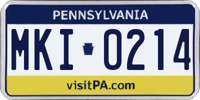 PA license plate MKI0214