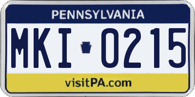 PA license plate MKI0215