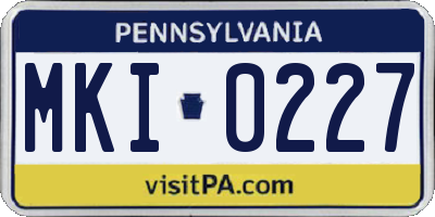 PA license plate MKI0227