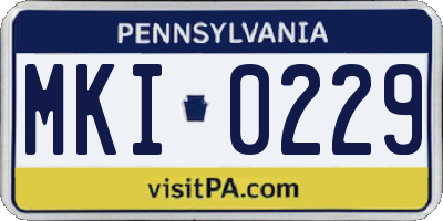 PA license plate MKI0229