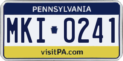 PA license plate MKI0241