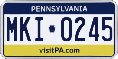 PA license plate MKI0245