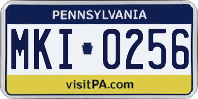 PA license plate MKI0256