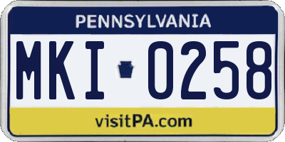 PA license plate MKI0258