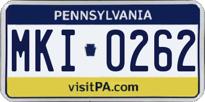 PA license plate MKI0262