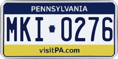 PA license plate MKI0276