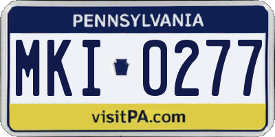 PA license plate MKI0277