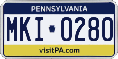 PA license plate MKI0280