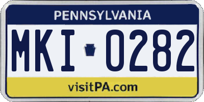PA license plate MKI0282