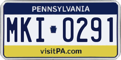 PA license plate MKI0291