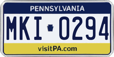 PA license plate MKI0294