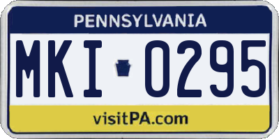 PA license plate MKI0295