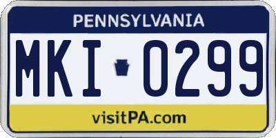 PA license plate MKI0299
