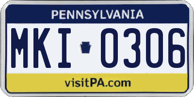 PA license plate MKI0306