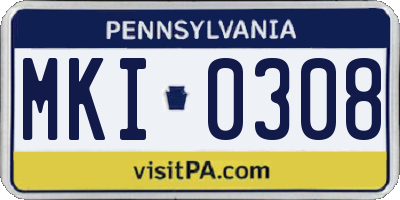 PA license plate MKI0308