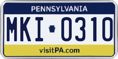 PA license plate MKI0310