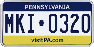 PA license plate MKI0320