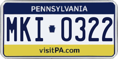 PA license plate MKI0322