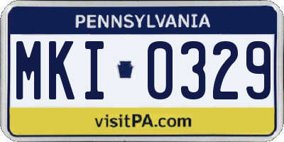 PA license plate MKI0329