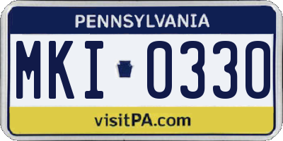 PA license plate MKI0330