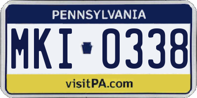 PA license plate MKI0338