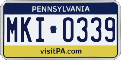PA license plate MKI0339