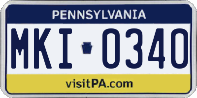 PA license plate MKI0340